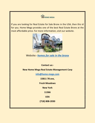 homes for sale in the bronx | Home Mega