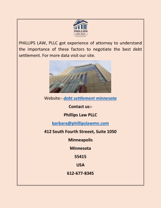 debt settlement minnesota |  Phillipslawmn.com