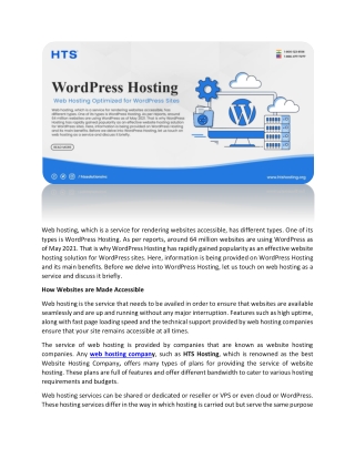 WordPress Hosting: Web Hosting Optimized for WordPress Sites