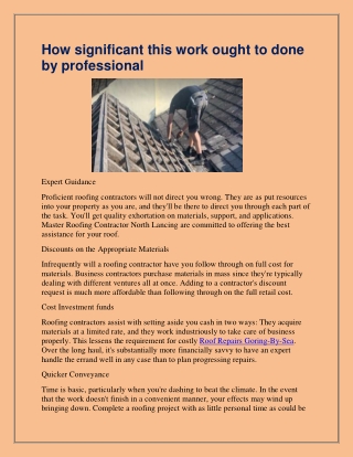 Best Roofing Contractor in North Lancing.