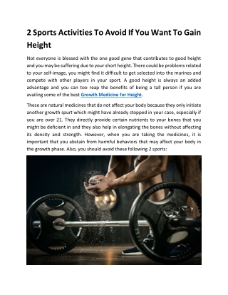 2 Sports Activities To Avoid If You Want To Gain Height