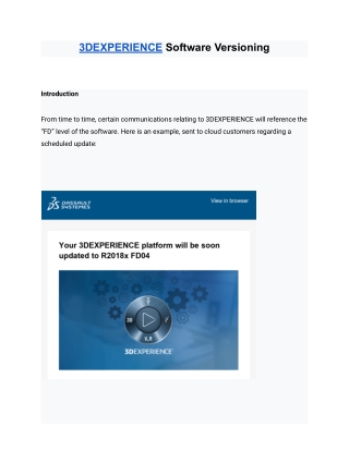 3DEXPERIENCE Software Versioning