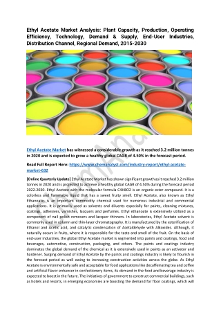 Ethyl Acetate Market Size, Share, Industry Trends, 2030