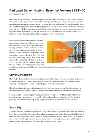 ESTONC Dedicated SERVER-