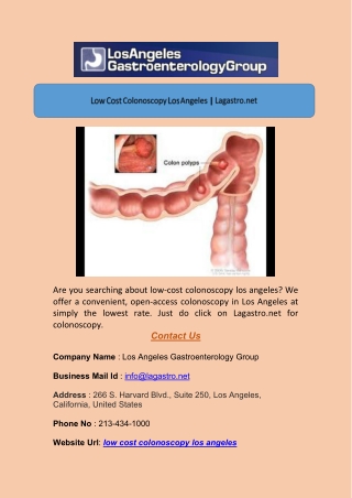 Low Cost Colonoscopy Los Angeles | Lagastro.net