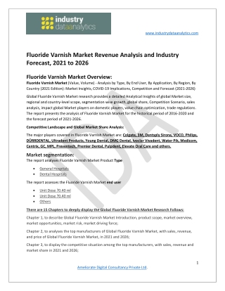 Fluoride Varnish Market Size 2026 Trend & Forecast Report