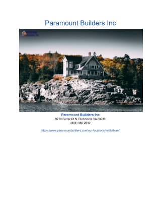 Paramount Builders Inc