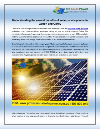 Best Solar Panel in Gatton