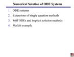 Numerical Solution of ODE Systems