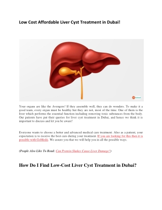 Low Cost Affordable Liver Cyst Treatment In Dubai!