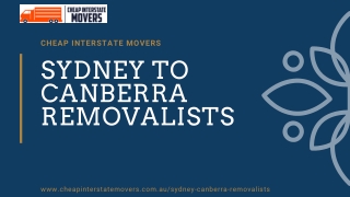 Interstate Removalists Sydney to Canberra
