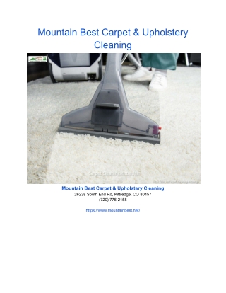 Mountain Best Carpet & Upholstery Cleaning