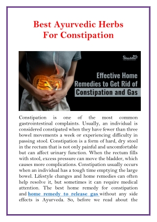 Effective Home Remedies to Get Rid of Constipation and Gas
