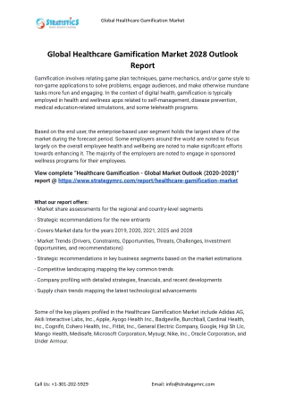2021 Healthcare Gamification Market Global Analysis Report