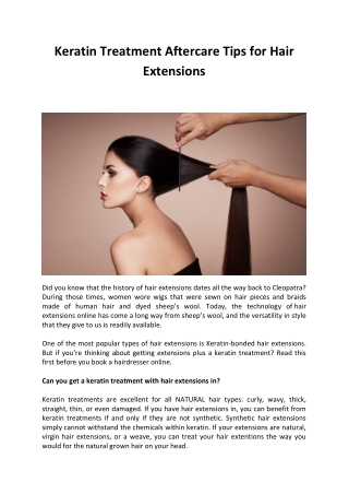 Keratin Treatment Aftercare Tips for Hair Extensions