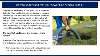 How to understand that your Sewer Line needs a Repair