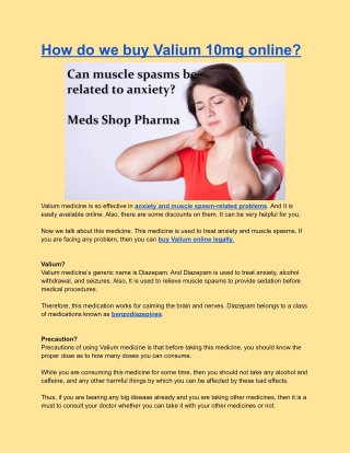 How do we buy Valium 10mg online