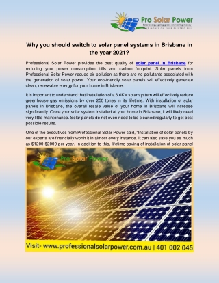 Solar Panel in Brisbane