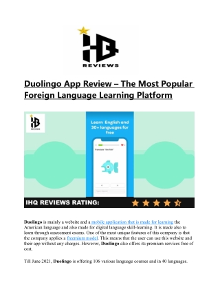 Duolingo App Review – The Most Popular Foreign Language Learning Platform