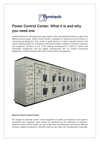 Power Control Center What it is and why you need one