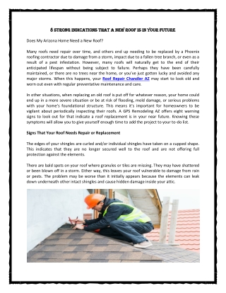 8 Strong Indications That a New Roof Is In Your Future