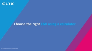 Choose the right EMI using a calculator