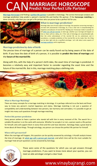 Marriage Horoscope