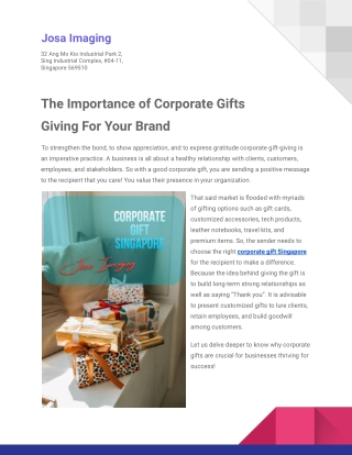 The Importance of Corporate Gifts Giving For Your Brand