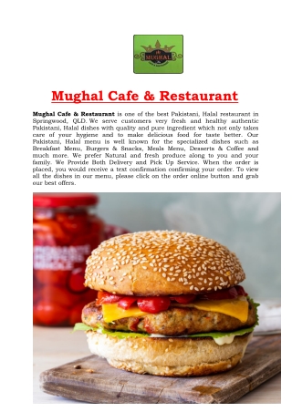 5% Off - Mughal Cafe & Restaurant Menu - Springwood Delivery, QLD