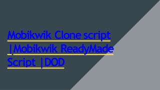 Best Mobikwik Readymade Script - DOD IT Solutions