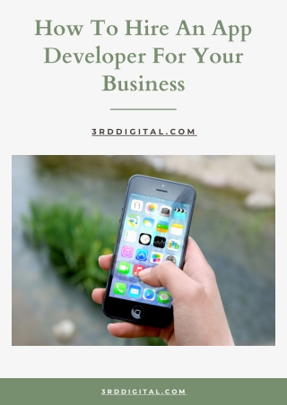 How To Hire An App Developer For Your Business