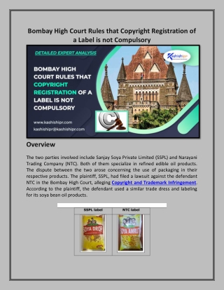 Bombay High Court Rules that Copyright Registration of a Label is not Compulsory