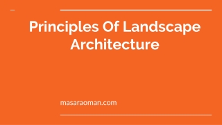 Principles Of Landscape Architechture