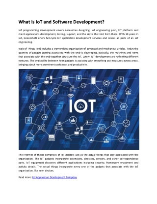 What is IoT and Software Development