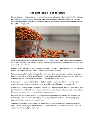 The Best Indian Food for Dogs