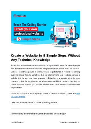 Create a Website in 5 Simple Steps Without Any Technical Knowledge