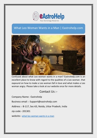 What Leo Woman Wants in a Man | Eastrohelp.com