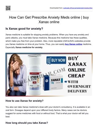 How Can Get I Prescribe Anxiety Meds online  buy Xanax online