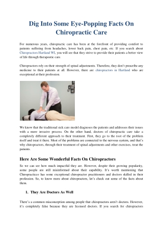 Dig Into Some Eye-Popping Facts On Chiropractic Care