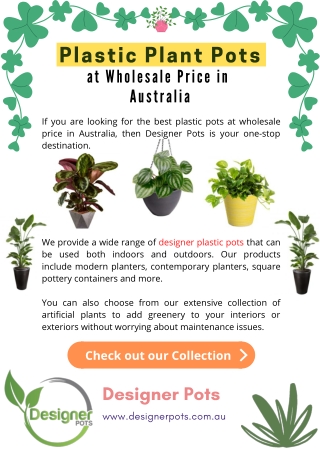 Plastic Plant Pots at Wholesale Price in Australia