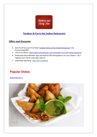 15% Off - Tandoor & Curry Hut Indian Restaurant Labrador, Qld