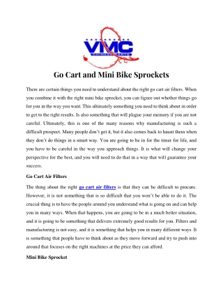 Go Cart and Mini Bike Sprockets