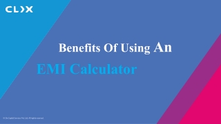Benefits Of Using An EMI Calculator