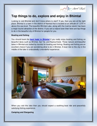 Best Hotel in Bhimtal 