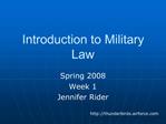 Introduction to Military Law
