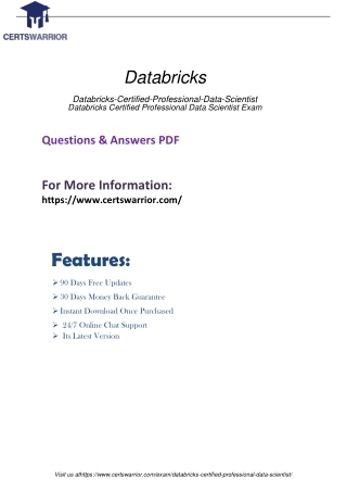 Databricks-Certified-Professional-Data-Scientist PDF Demo Exam Download 2021
