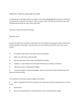 How Do I Pick A Cooling Pillow