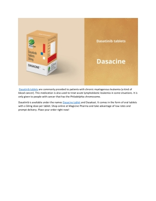 Dasatinib tablets