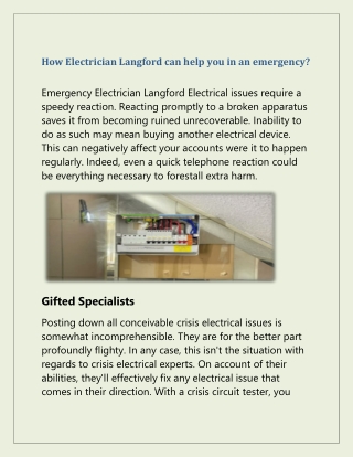 Experienced Electrician in Heybridge