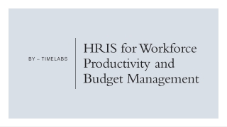 HRIS for Workforce Productivity and Budget Management